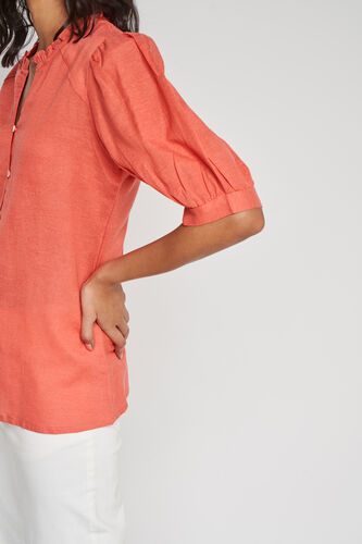 Peach Solid Straight Top, Peach, image 5